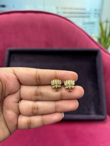 Beautiful white Stone studs with Screw Back