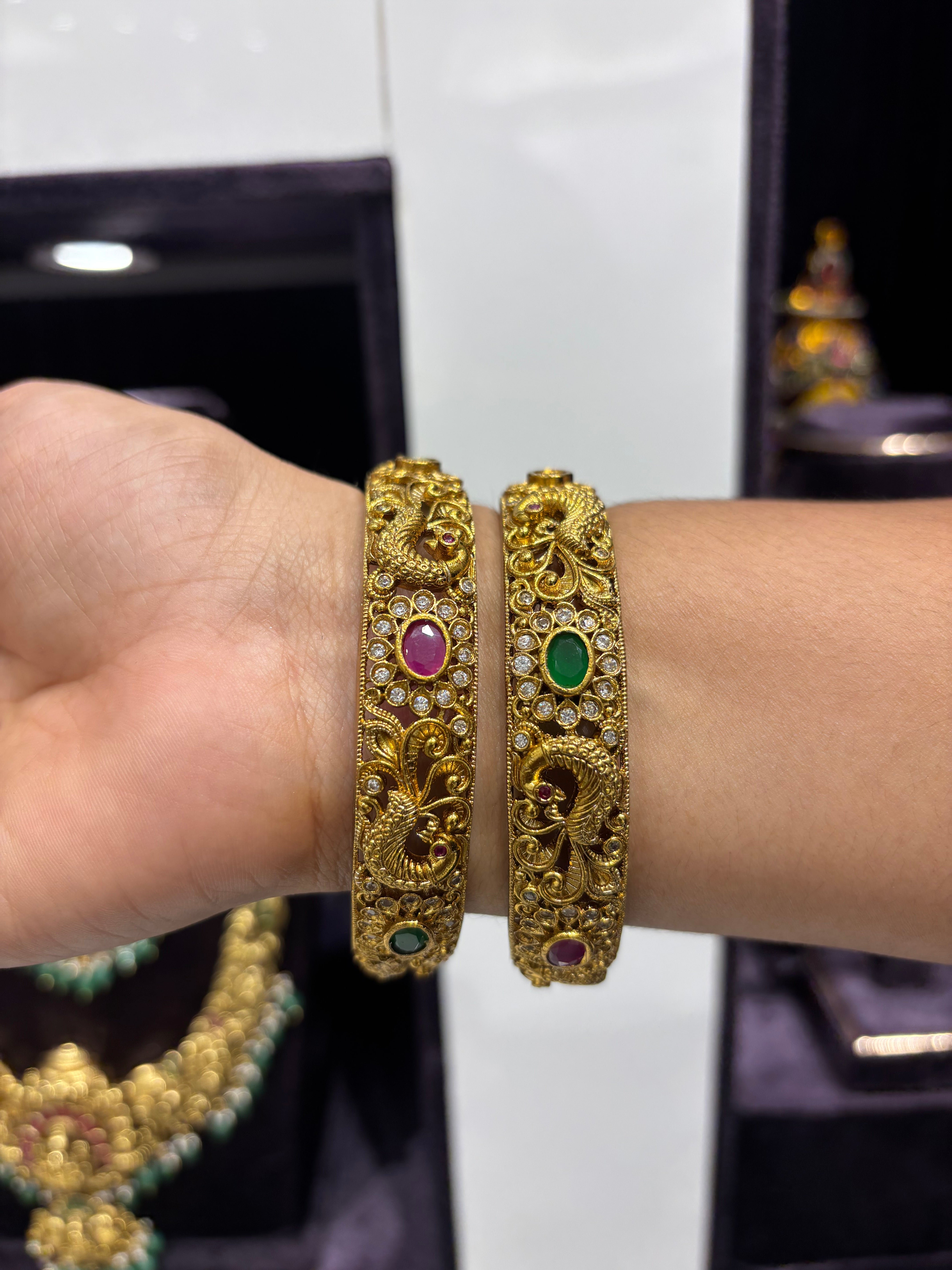 Nakshi peacock bangles