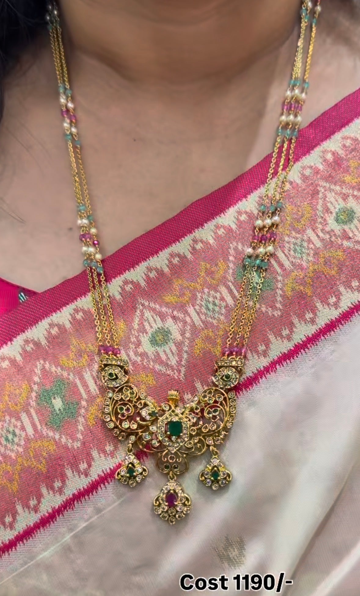 Beautiful pendent with chandraharam chain