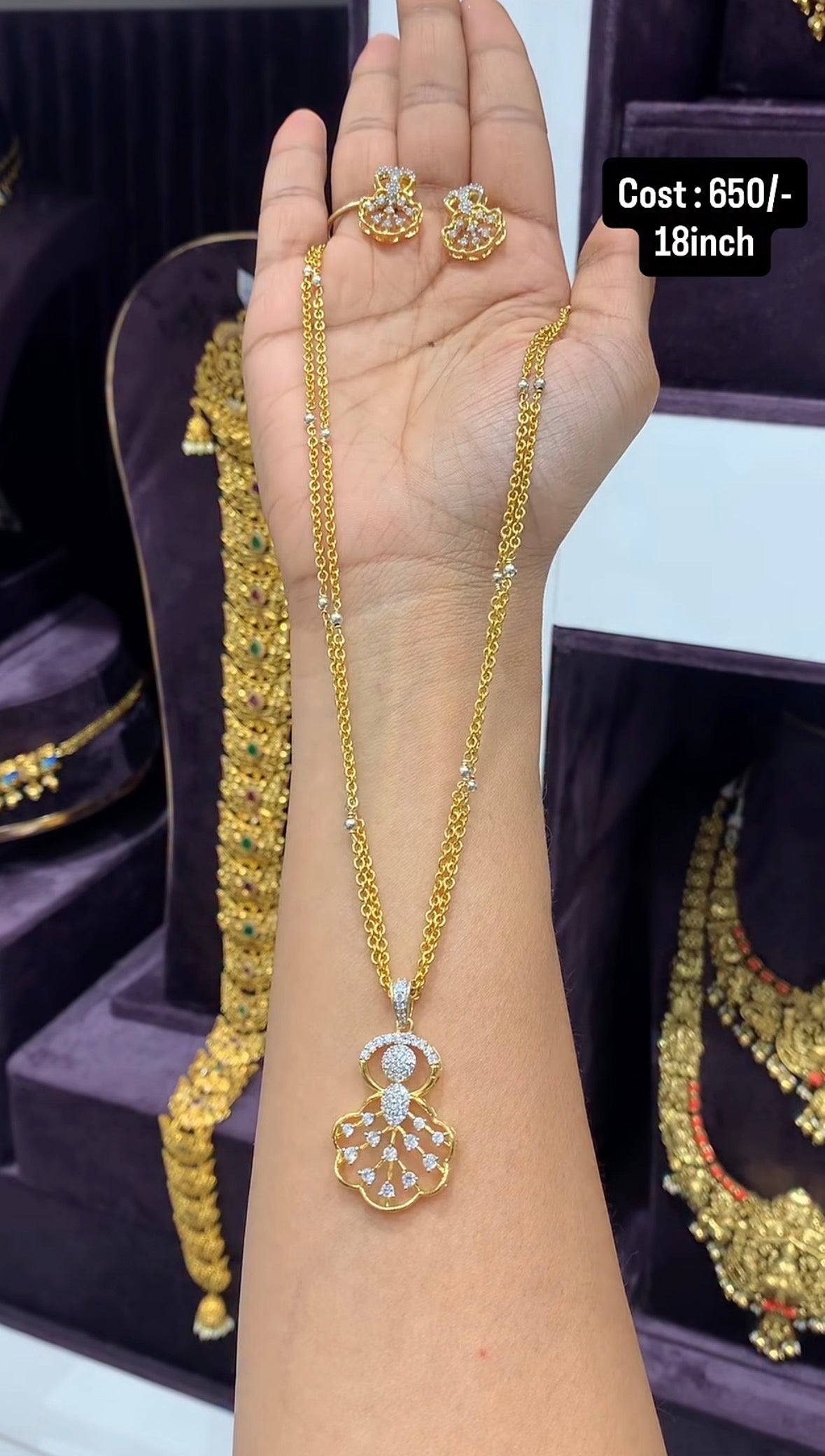 Beautiful Customised Pendent with Customised Chandraharam