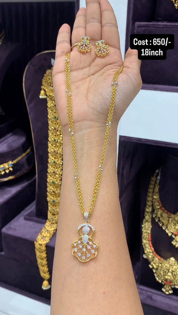 Beautiful Customised Pendent with Customised Chandraharam