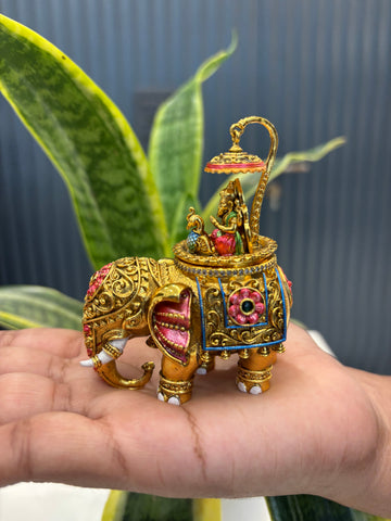 Beautiful Ganesha kumkum barini with meenakari work