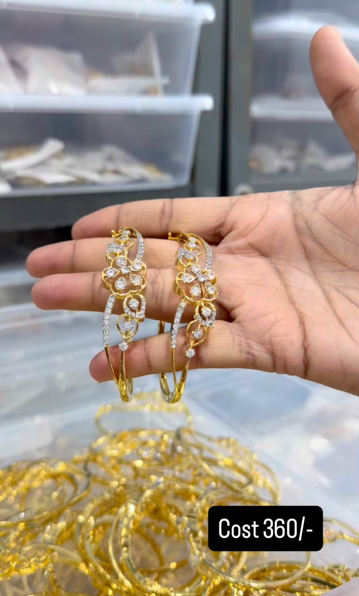 Beautiful Diamond Replica Kada Bracelet