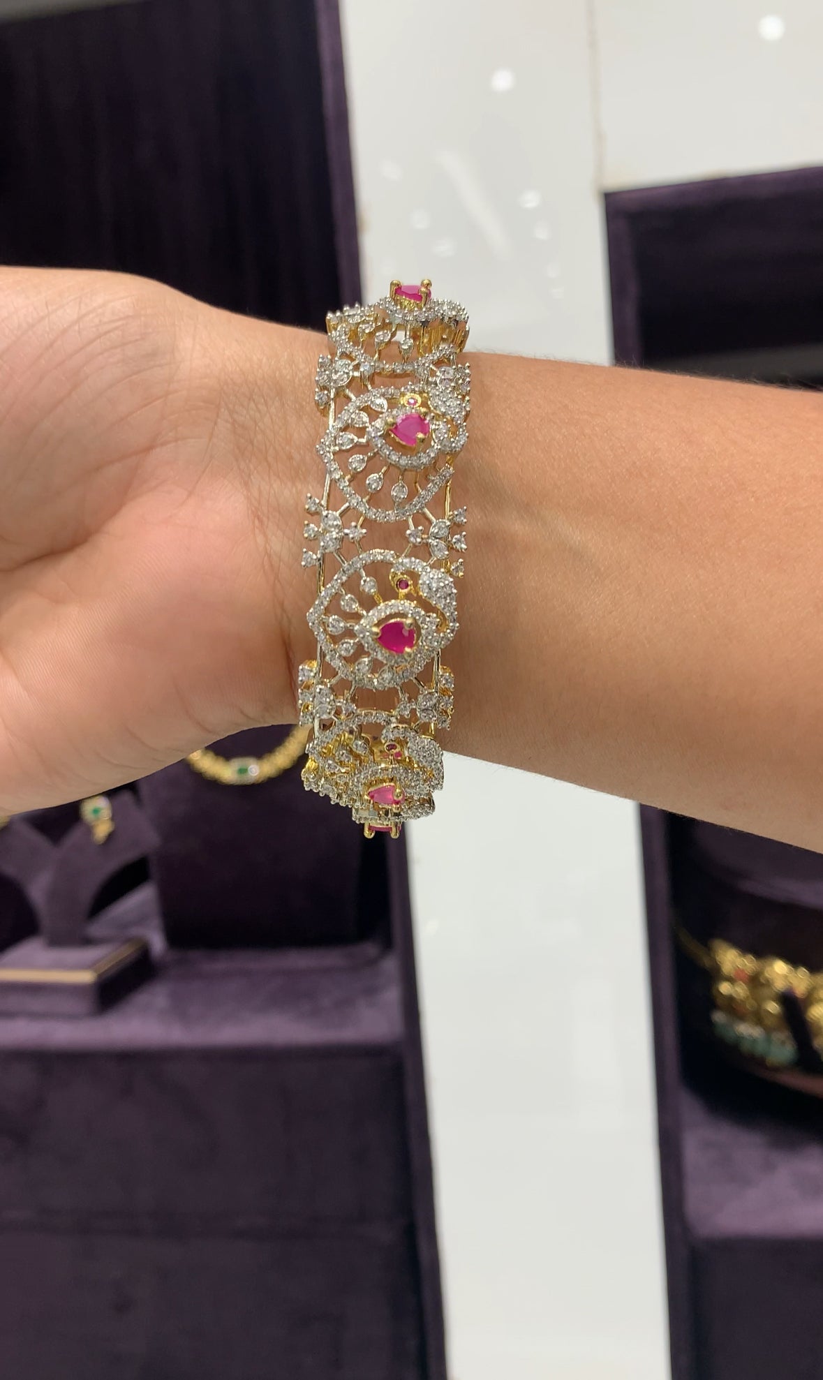 Beautiful ruby GJ polish bangle (single)
