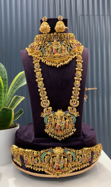 Beautiful Srinivasa Kalyanam Combo set (Chocker + Haram+ Jumkies+Vaddanam) Prebook 20days