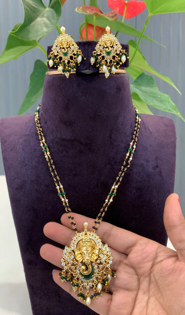 Beautiful customised Ganesh blackbeads with earrings