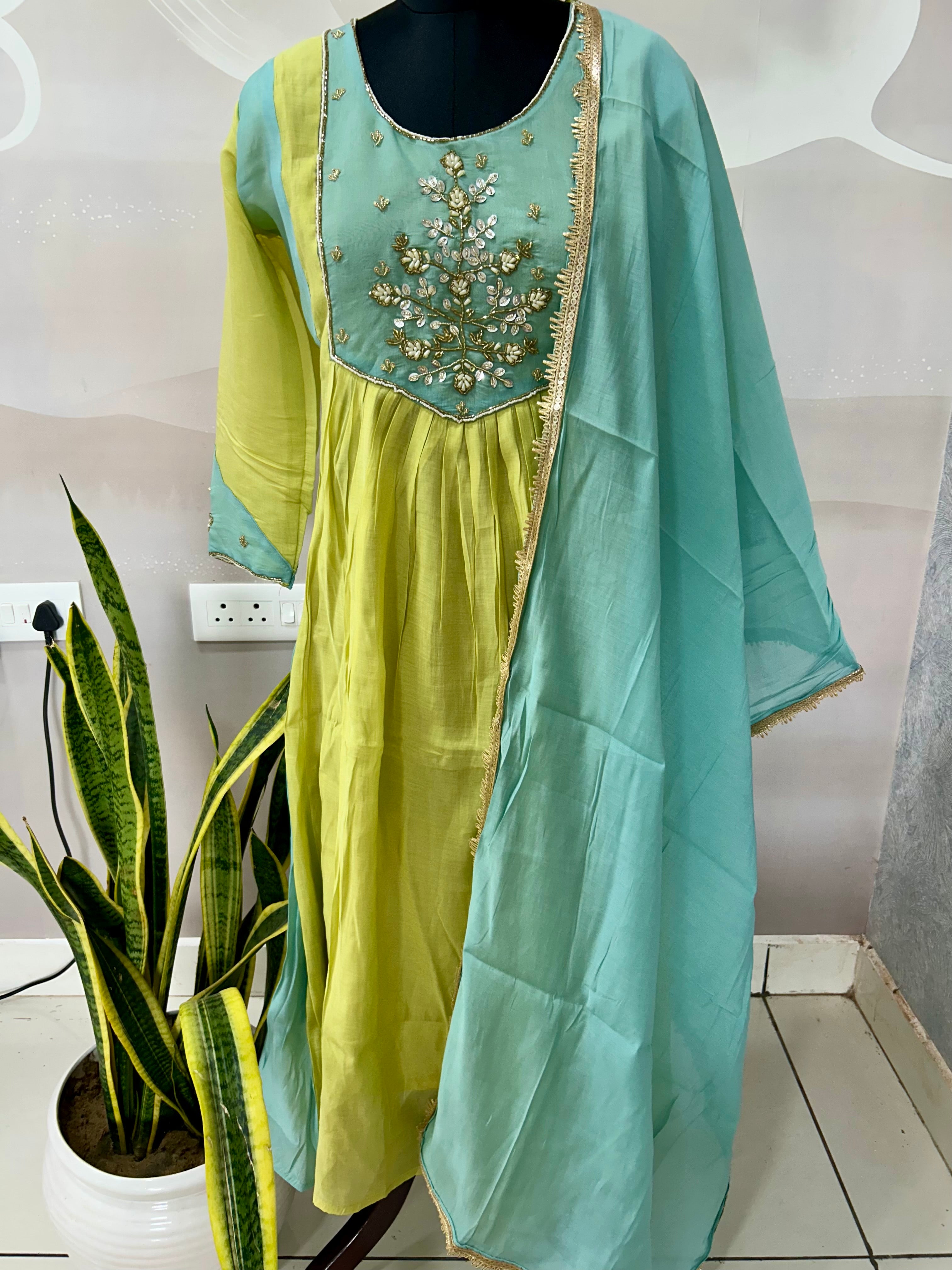 Mul chenderi A-line 3-piece set with linning