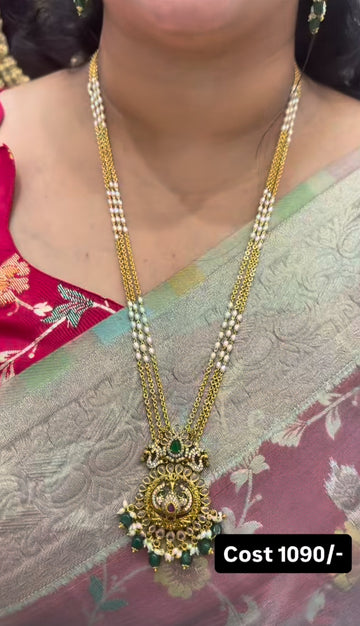 Beautiful Customised Locket set Chandraharam Chain 24 inches