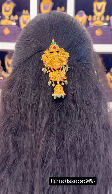 Beautiful Jadav Stone Headset with Back Hook