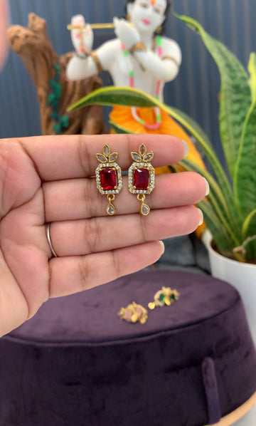 Beautiful Red stone Back screw studs