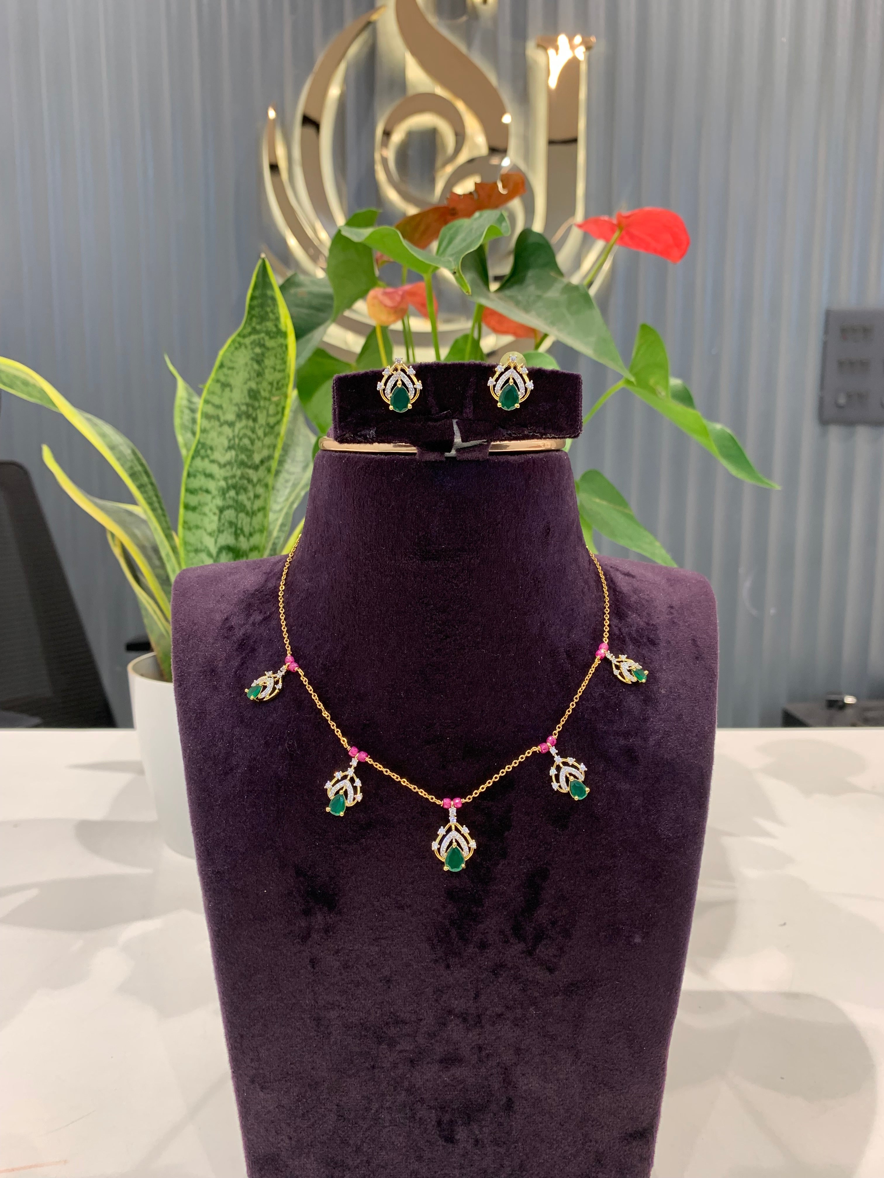 Beautiful Customised Chandraharam Chain set Neck length