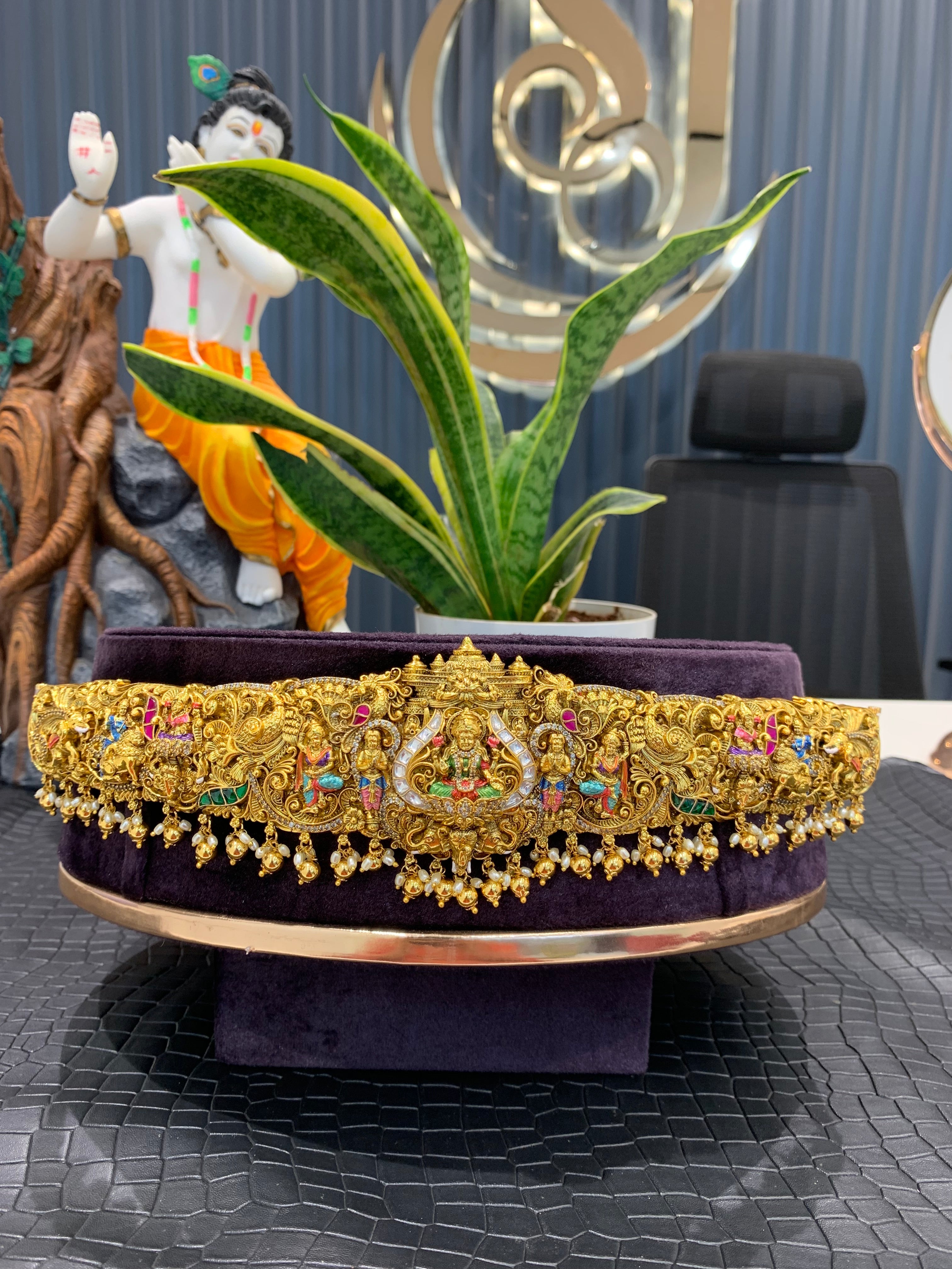 Beautiful meenkari 3D vaddanam