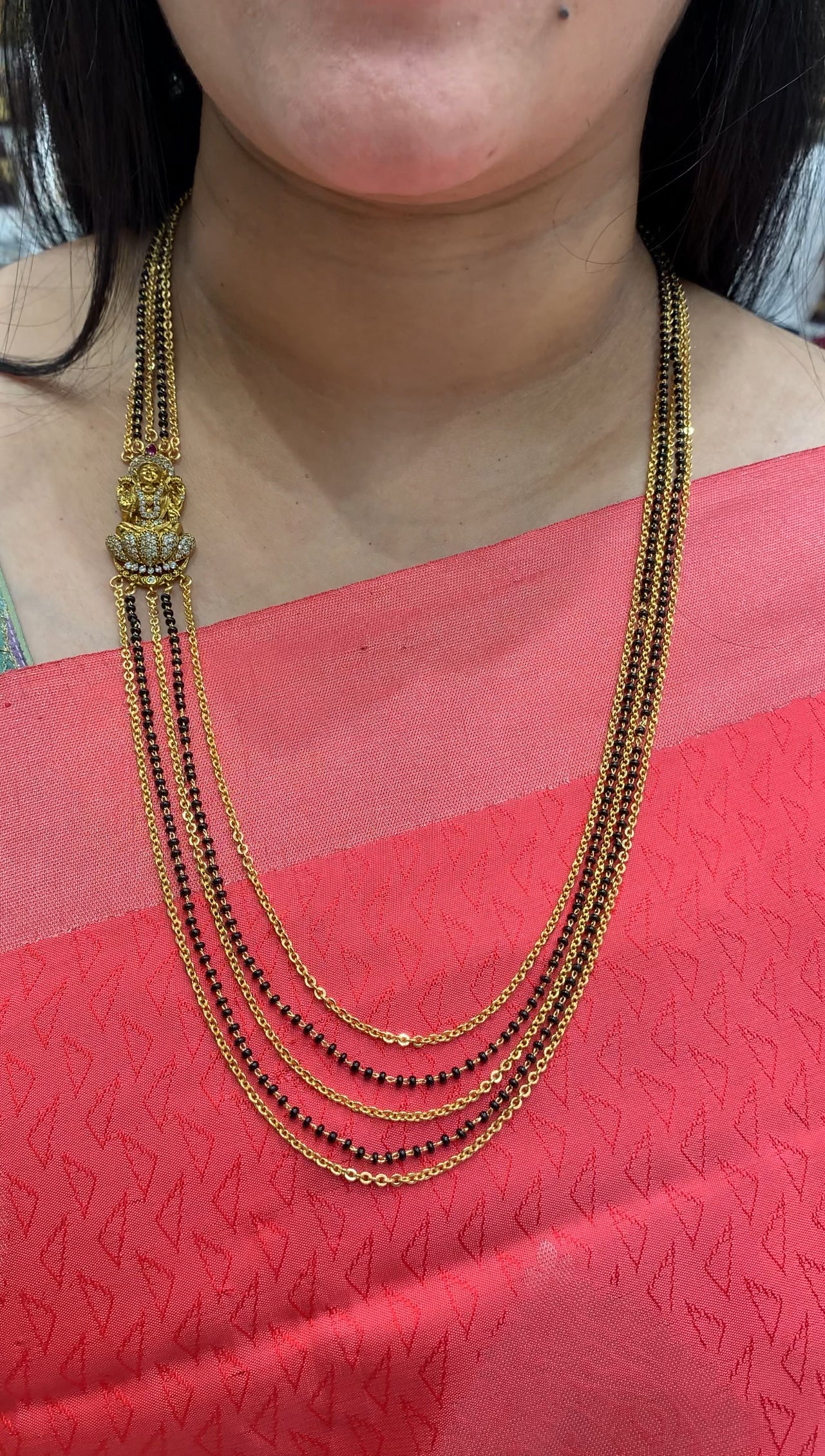 Beautiful Chandraharam Blackbeads