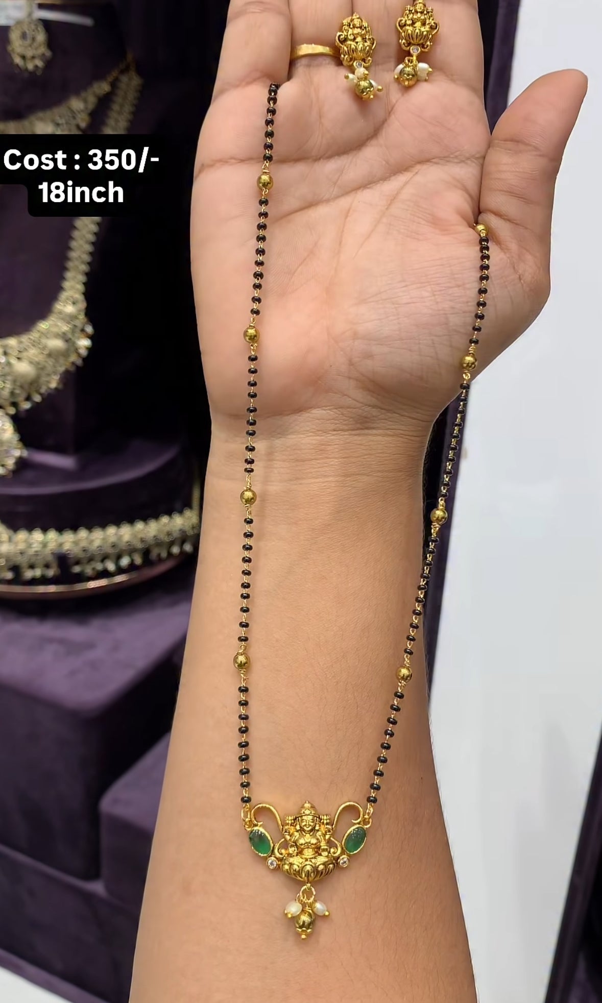 Beautiful Green stone Blackbeads