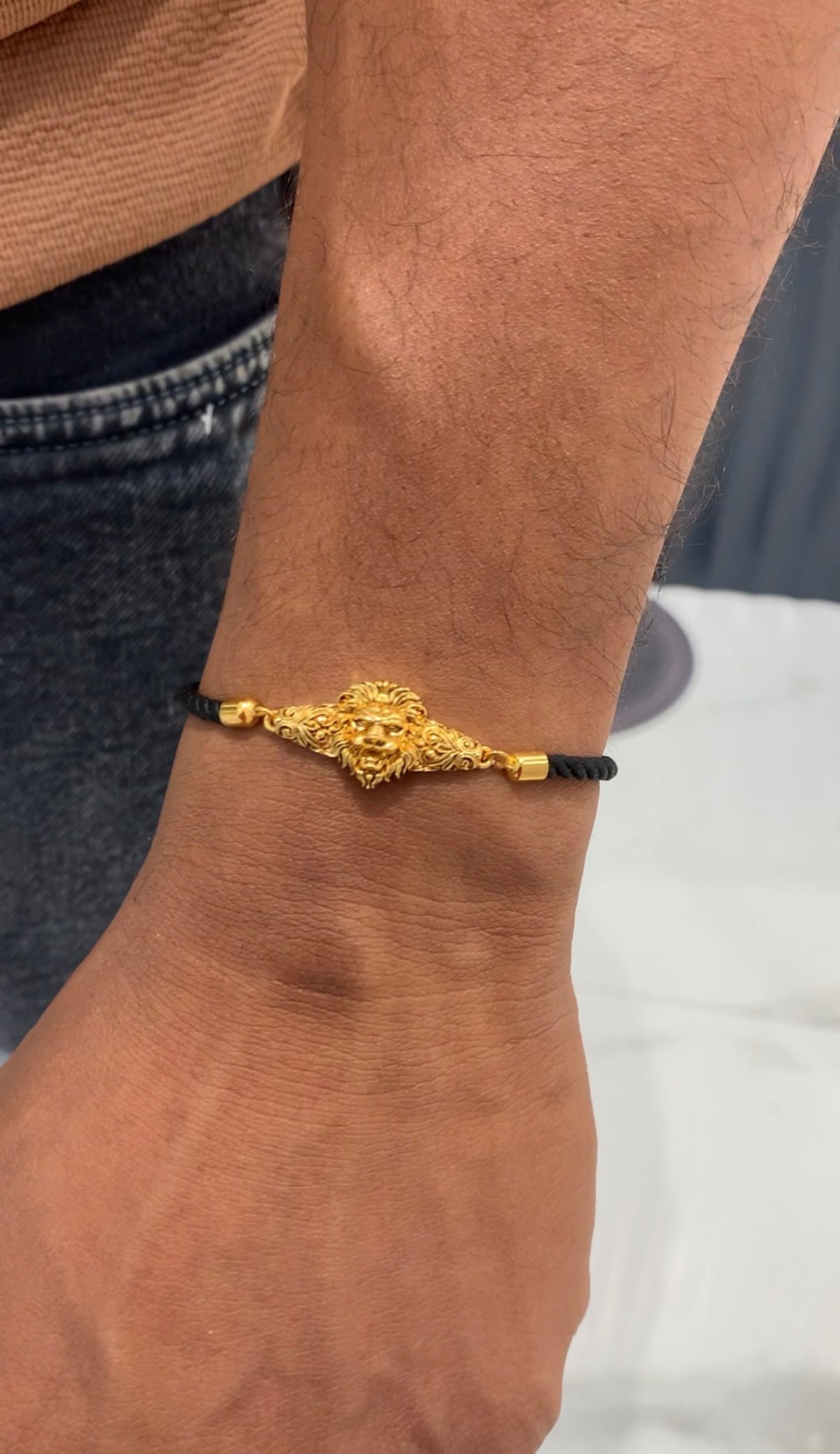 Adjustable Black thread bracelet