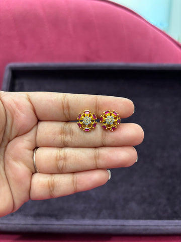 Beautiful pink & White Studs With ScrewBack