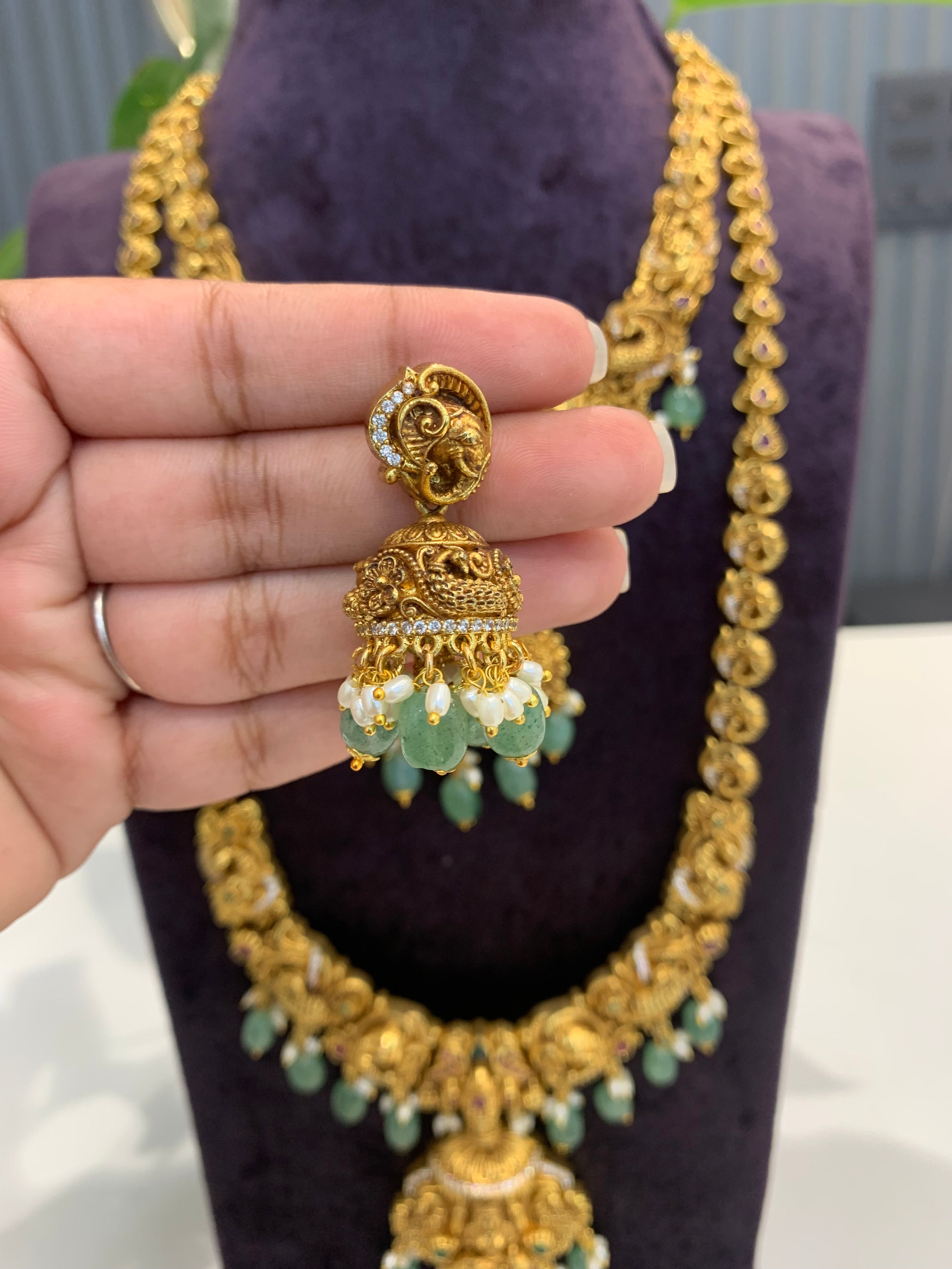 Beautiful Nakshi 3D Lord Balaji Combo set with 1set of Earrings