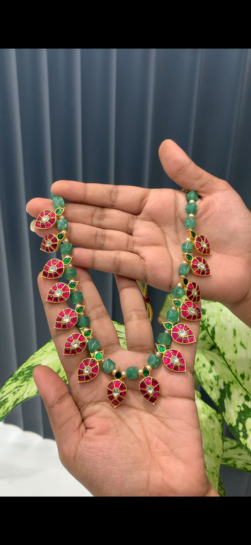 Beautiful Jaddav Drops with Green Beads Making with Back adjustable Rope 👌✨