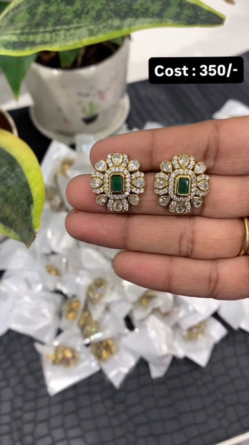 Beautiful Green stone studs