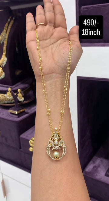Beautiful Pendent With Chandraharam Chain