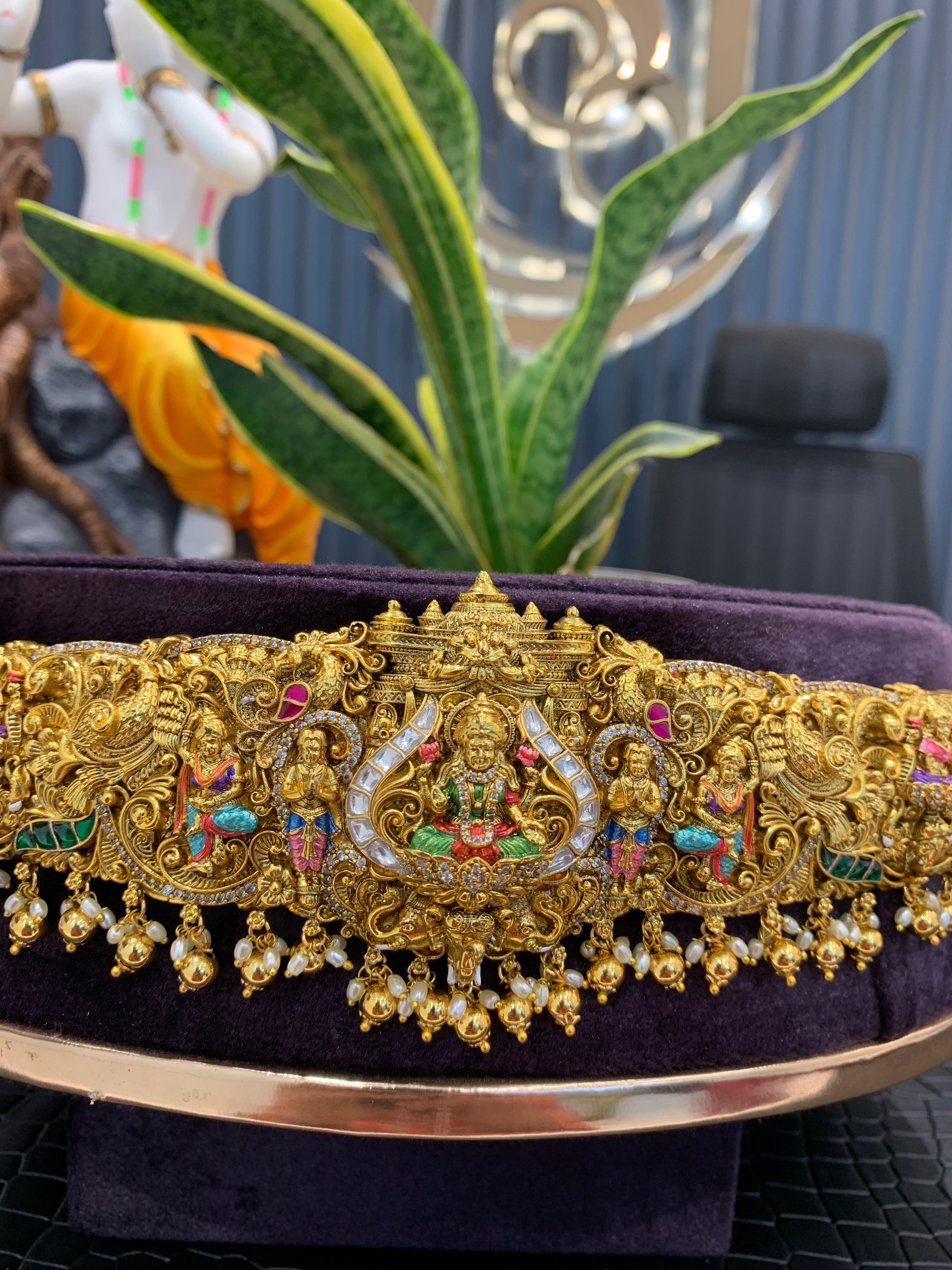 Beautiful meenkari 3D vaddanam