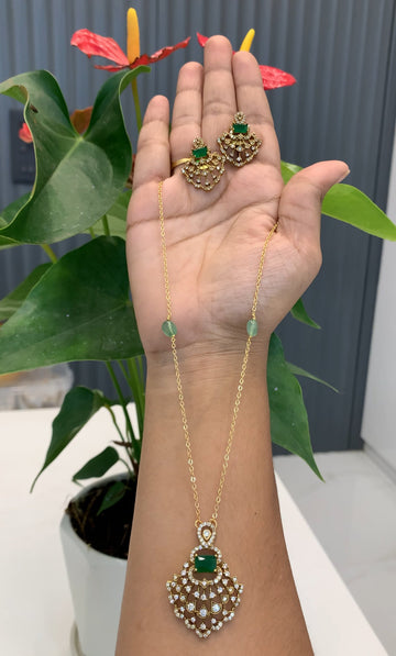 Beautiful Simple Chandraharam set with Earrings