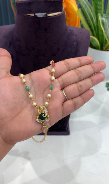 Beautiful Ganesh Pendent With multi beads chain