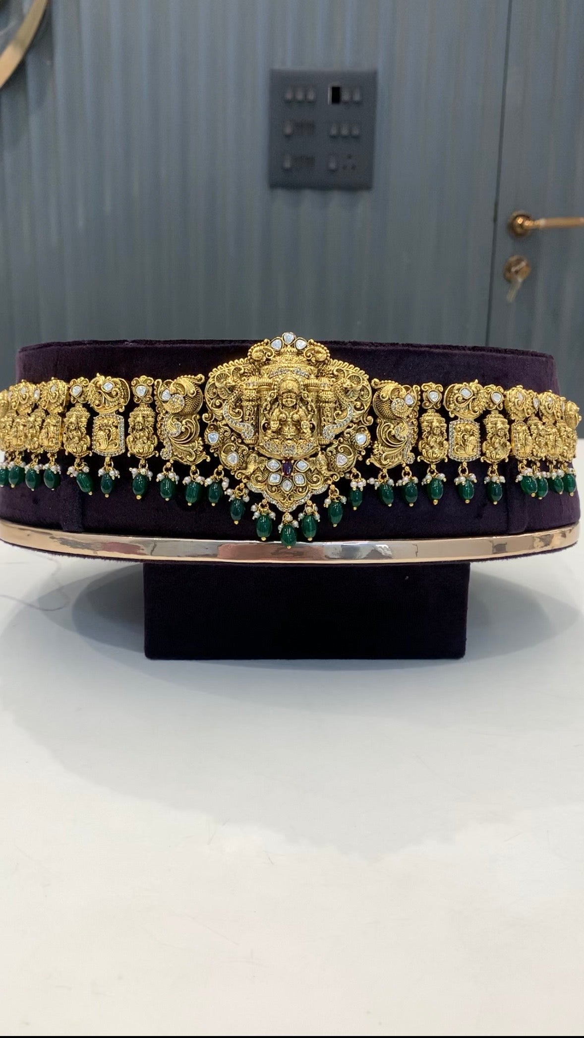 Beautiful moissiante stone chain vaddanam