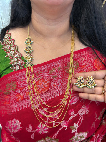 Beautiful Chandraharam with earrings