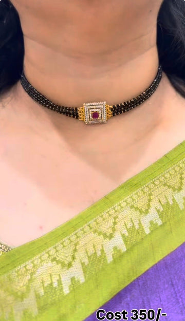 Beautiful Chocker With 4Line Blackbeads