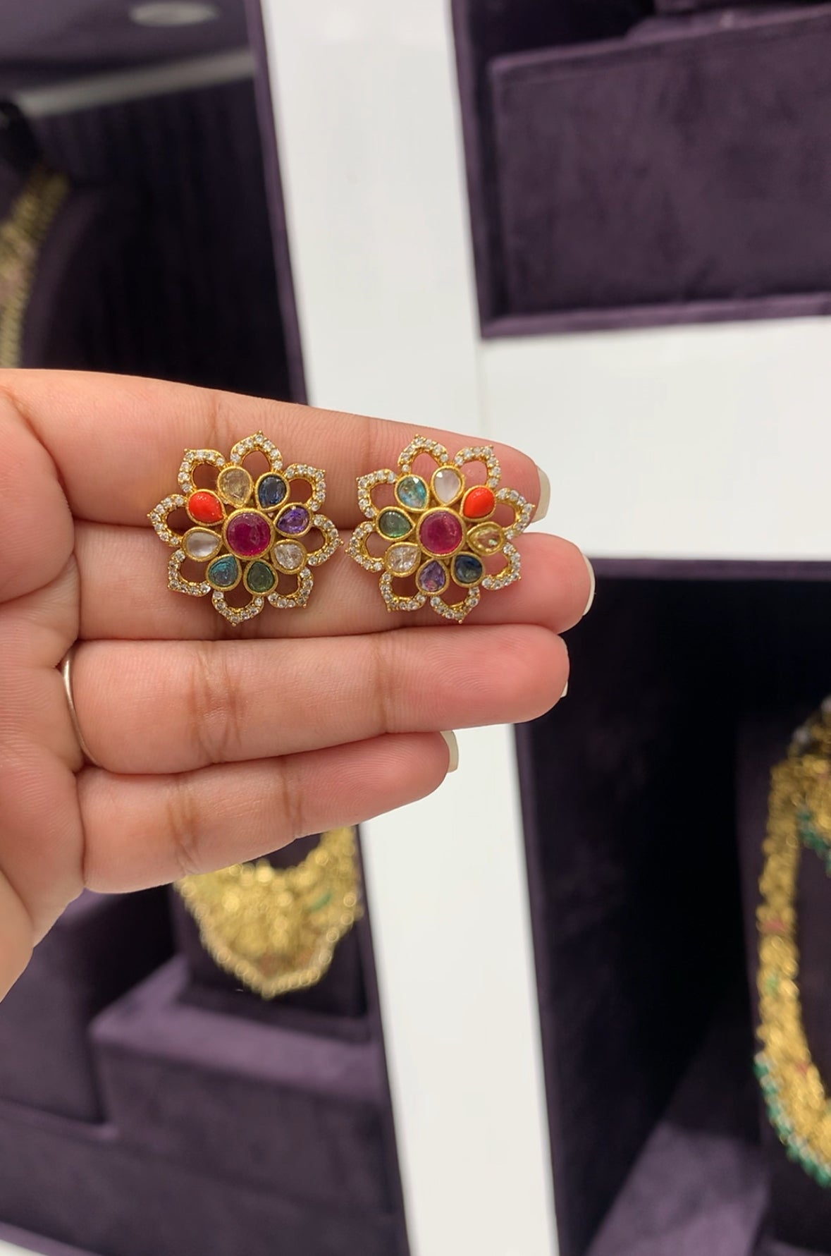 Beautiful Navarathna Studs