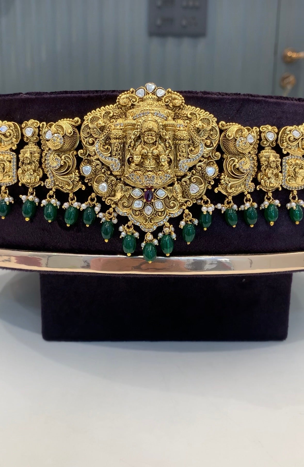 Beautiful moissiante stone chain vaddanam