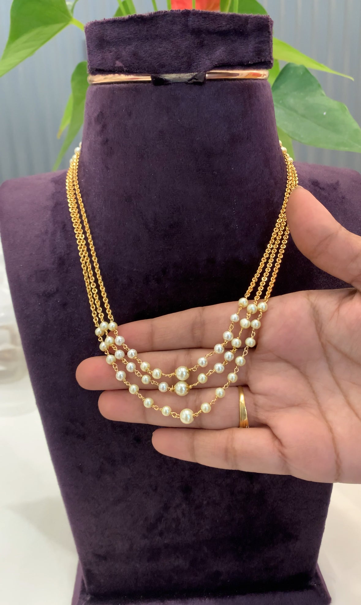 Beautiful customised Chandraharam set (3step)