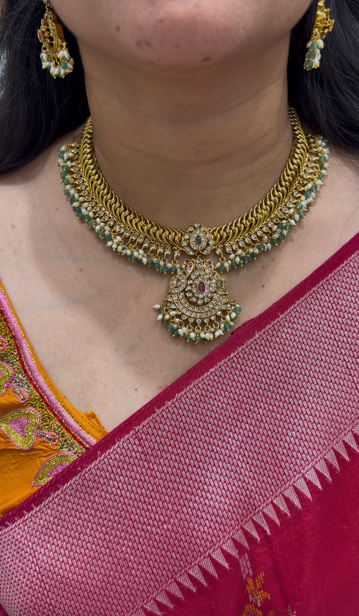 Jelebi style Necklace with pushback earrings