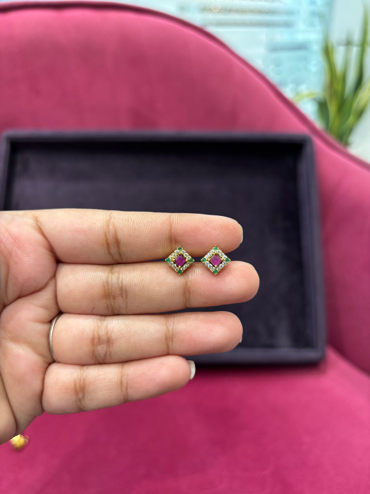 Beautiful Multi stone studs with screwback