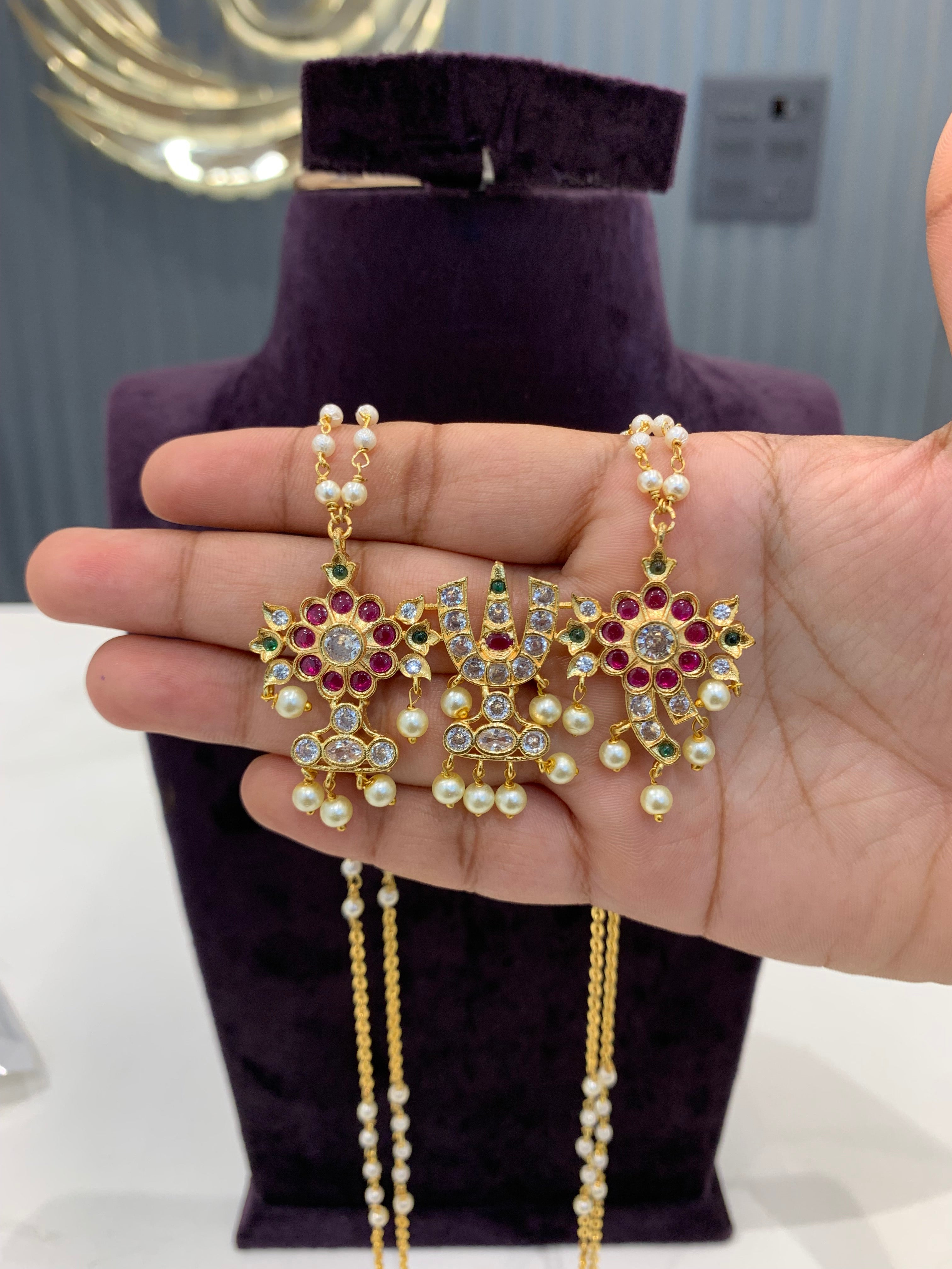 Beautiful Venkateswara swami locket with Chandraharam Chain 24inches
