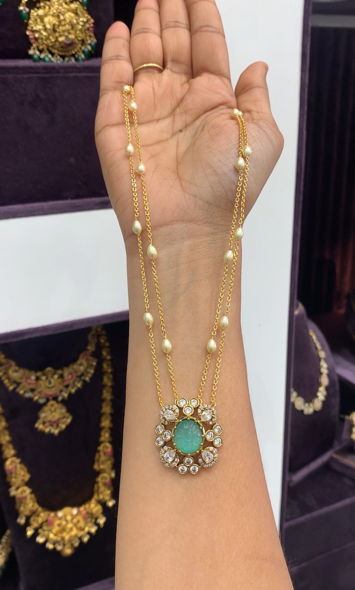 Beautiful Chandraharam Locket set 18 Inches