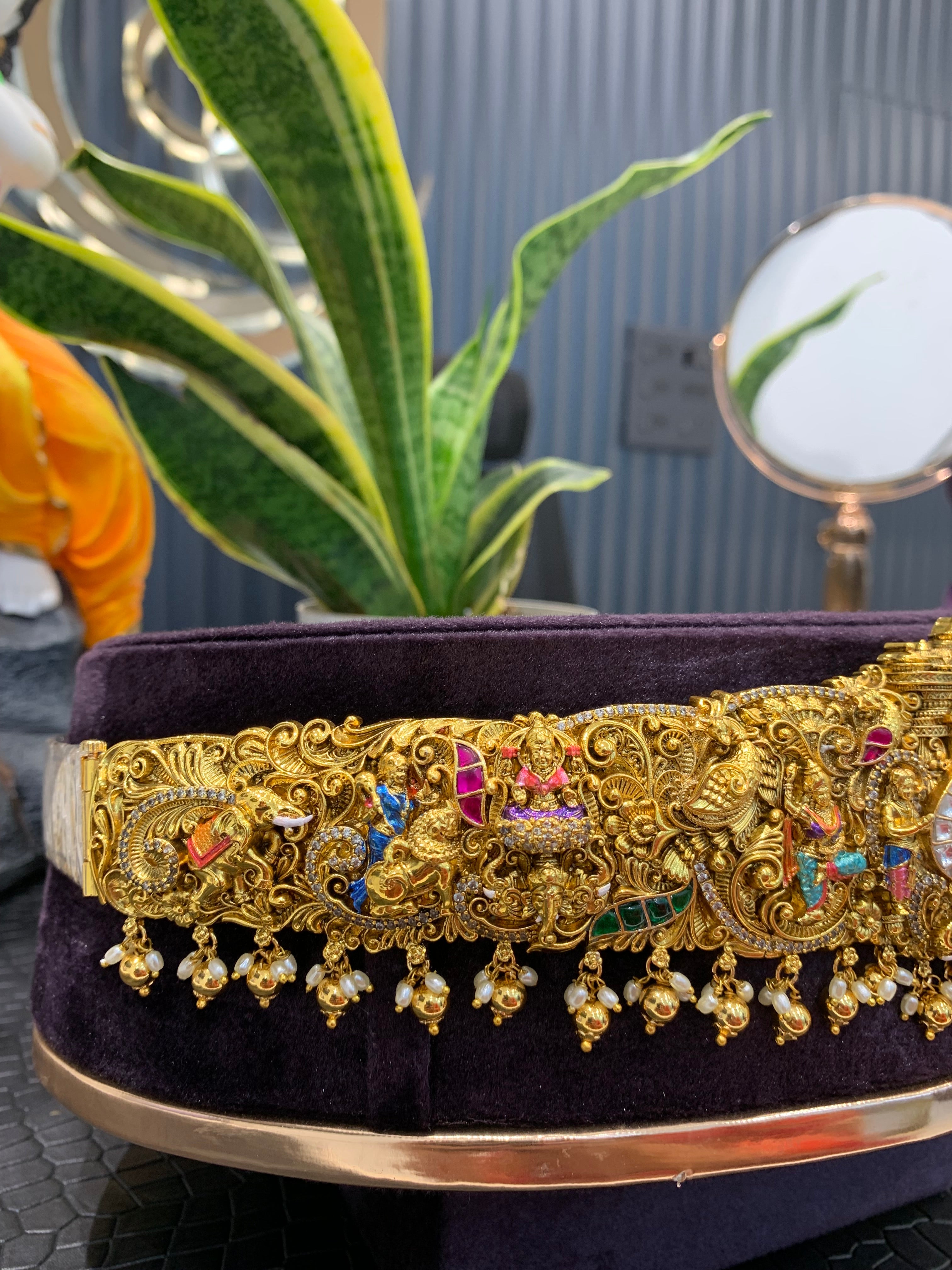 Beautiful meenkari 3D vaddanam