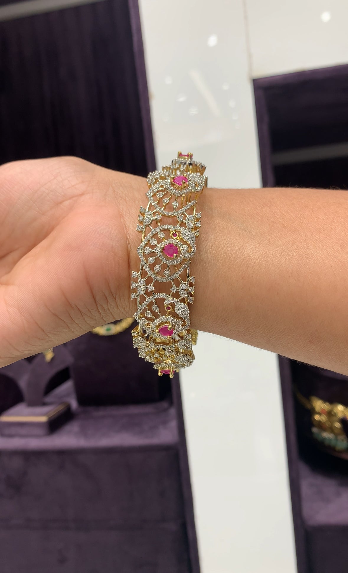 Beautiful ruby GJ polish bangle (single)