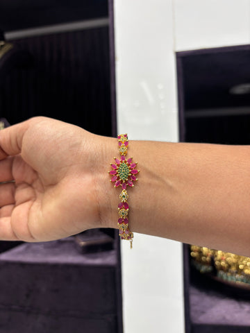 Beautiful CZ Multi stone Bracelet (free size)