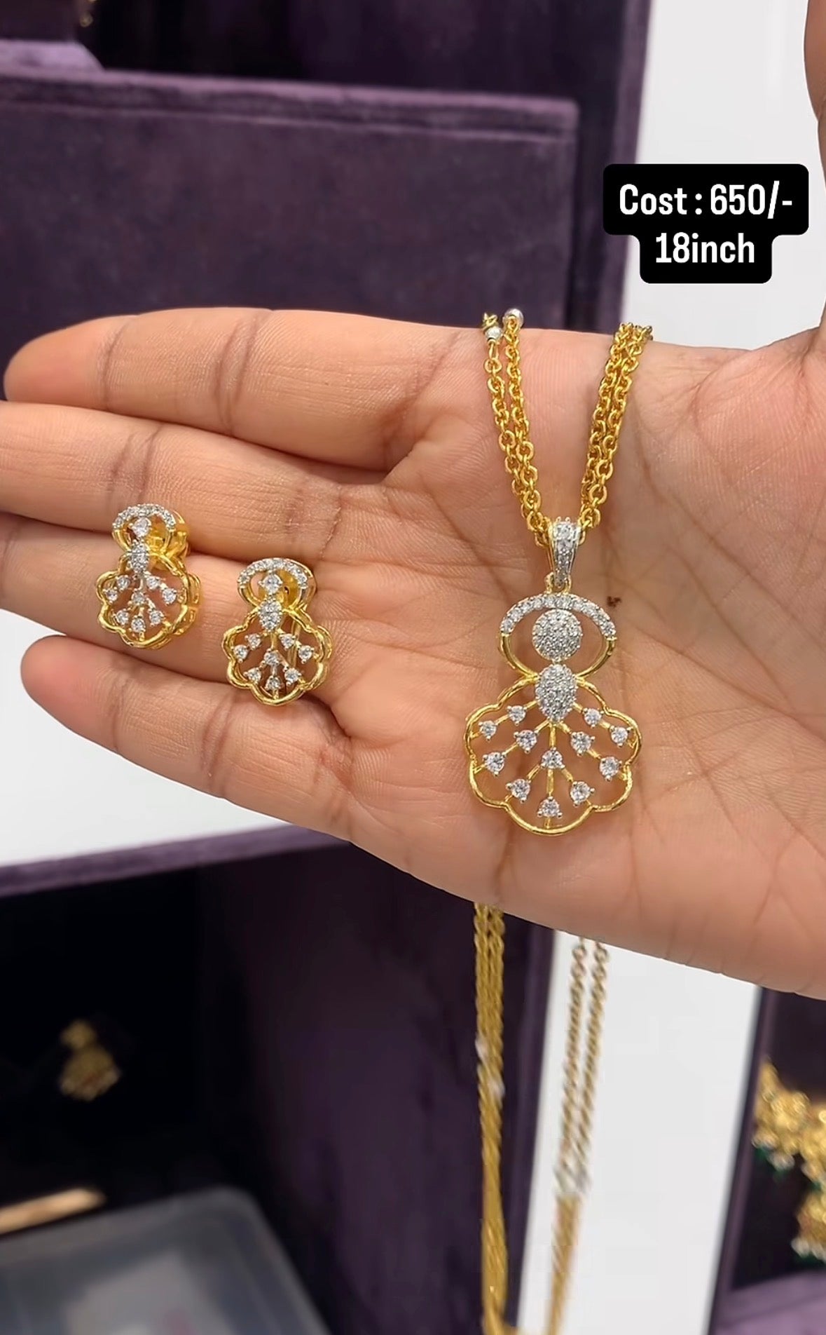 Beautiful Customised Pendent with Customised Chandraharam