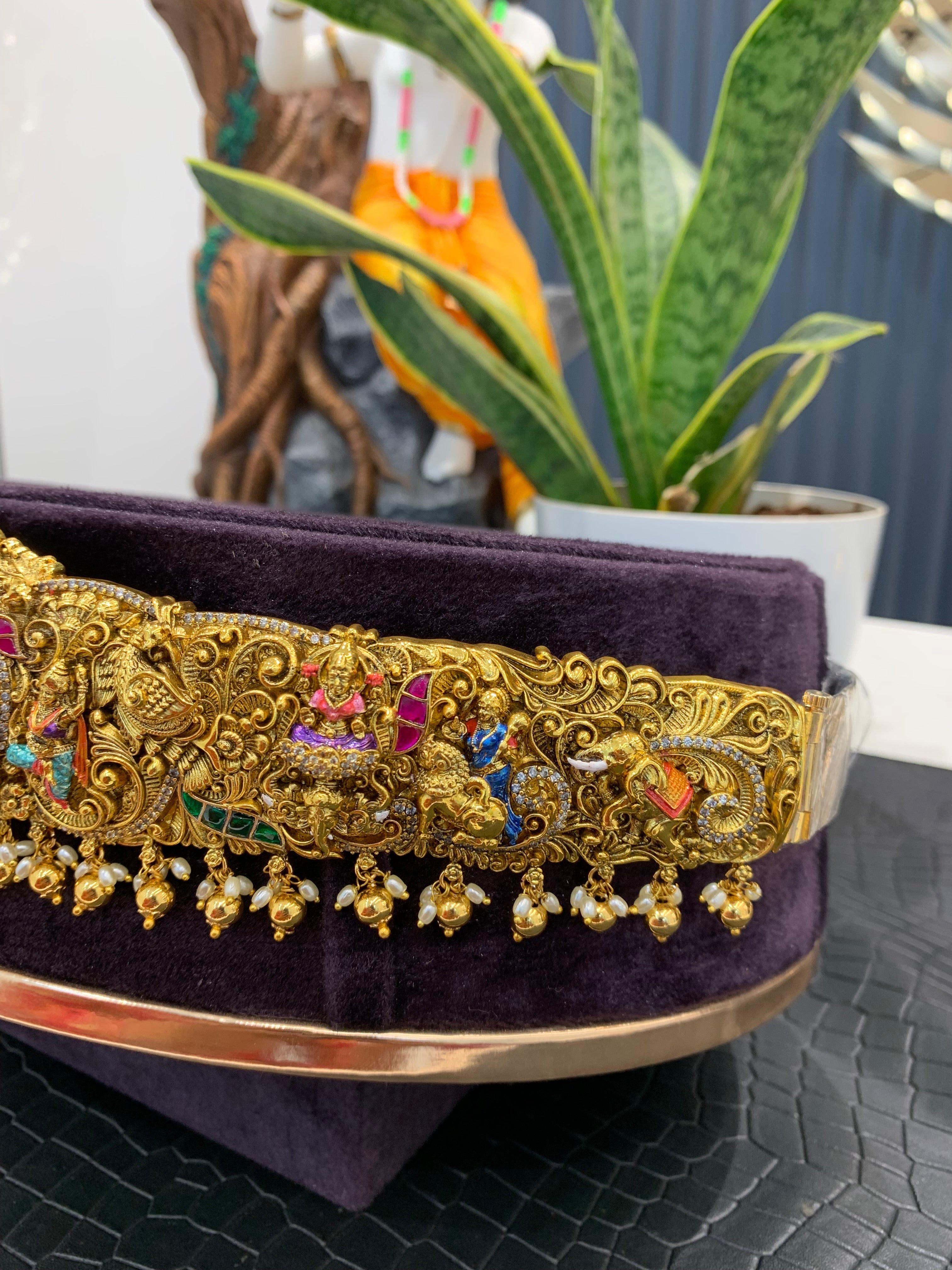 Beautiful meenkari 3D vaddanam