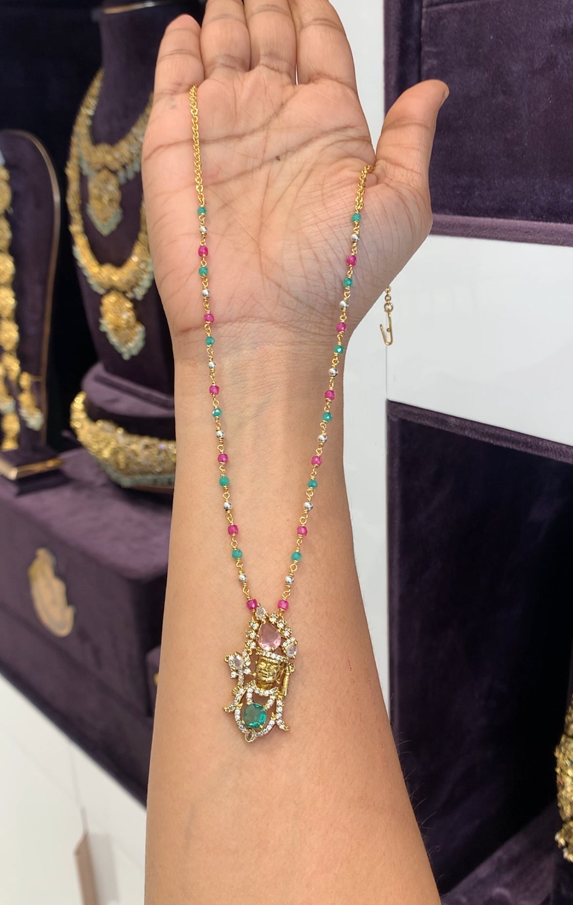 Beautiful Customised Lord Krishna Pendent with stylish chain