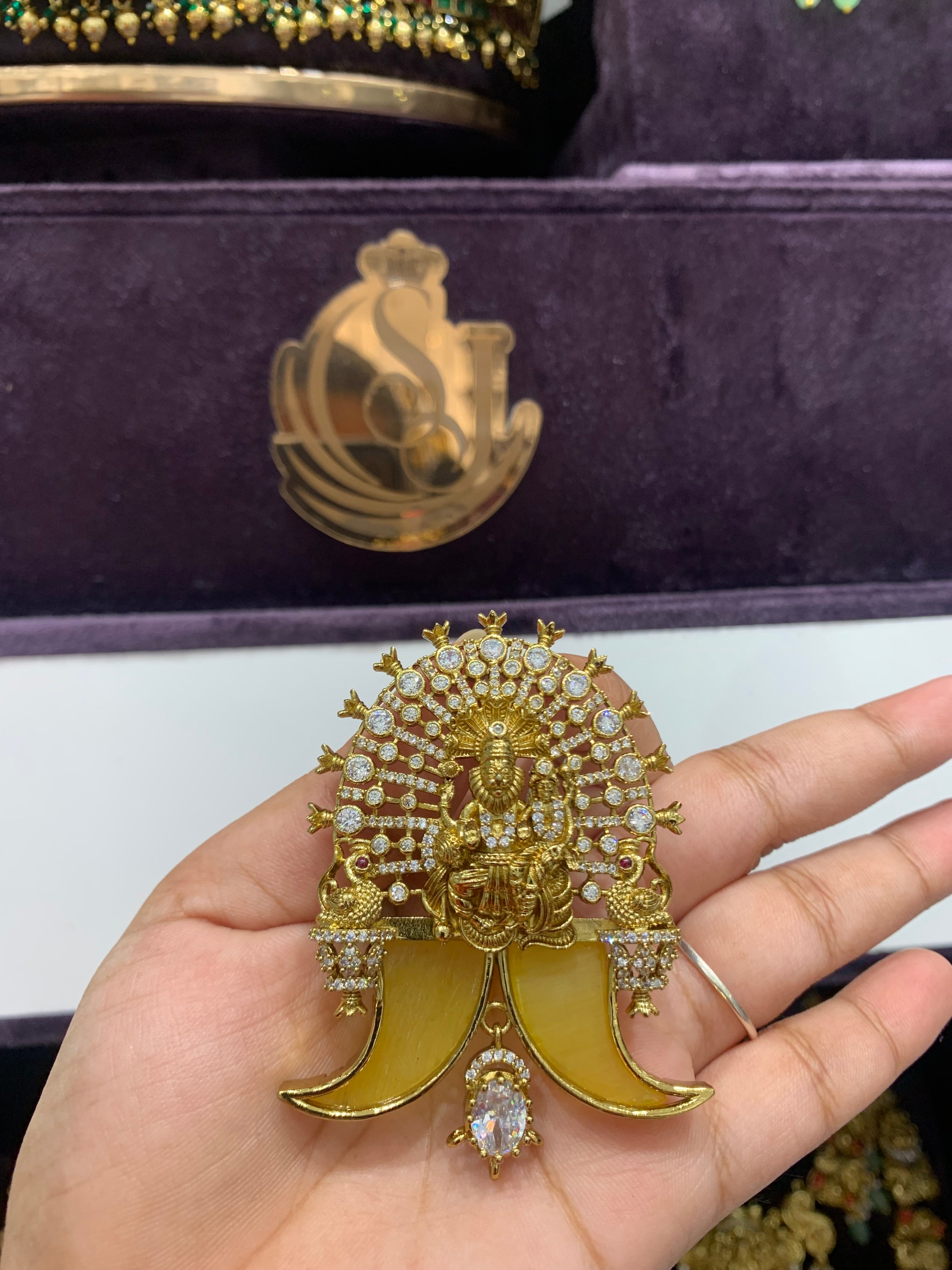 Beautiful Narasimha swamy Tiger Nail Pendent With Back hook