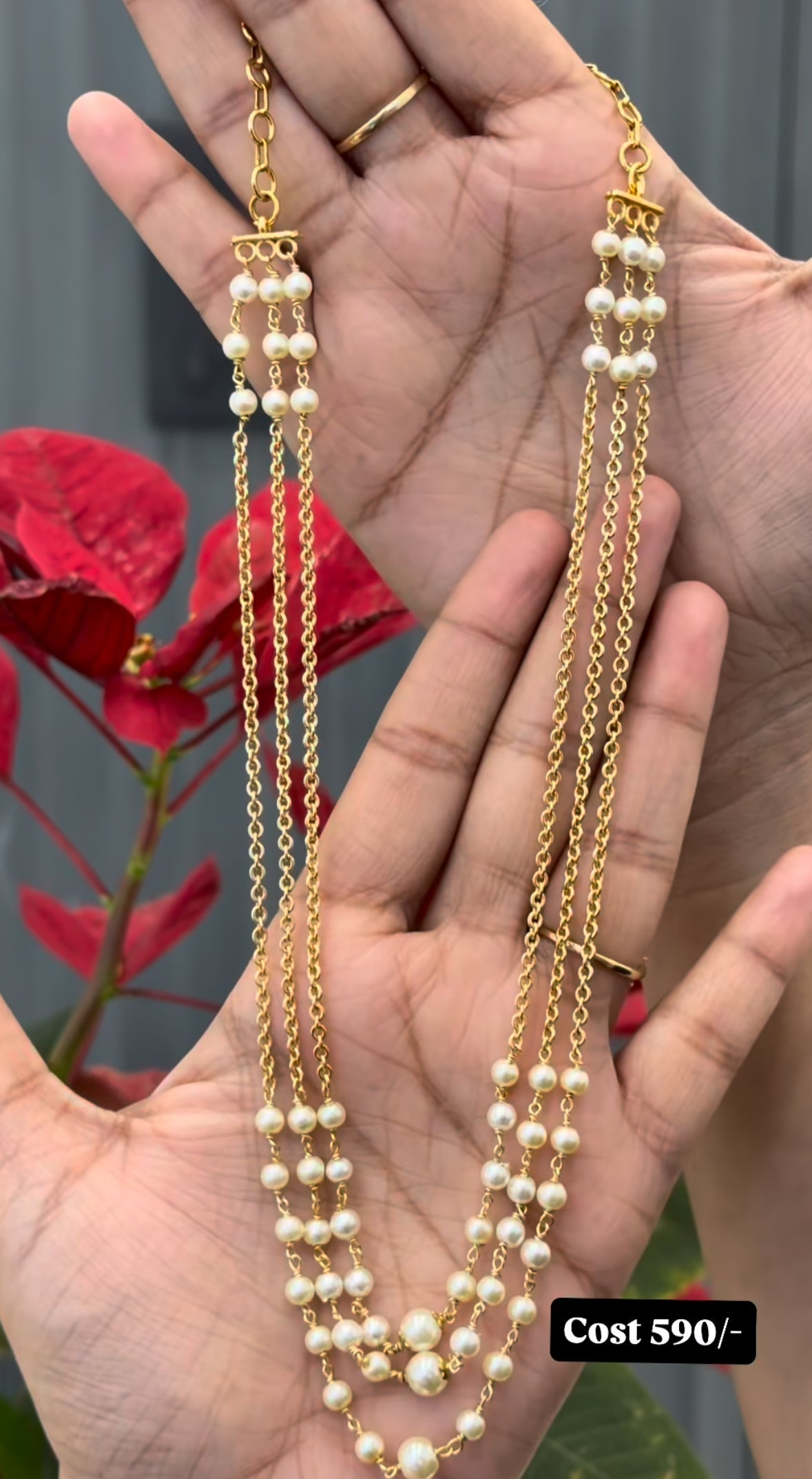 Beautiful customised Chandraharam set (3step)