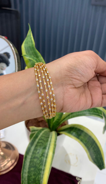 Beautiful white stones openable bracelet