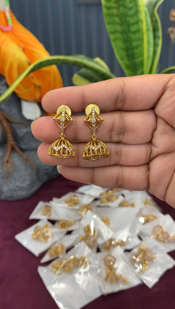 Cute jhumkis with pushback