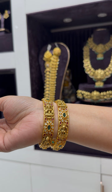 Beautiful pota stone Lakshmi devi bangles