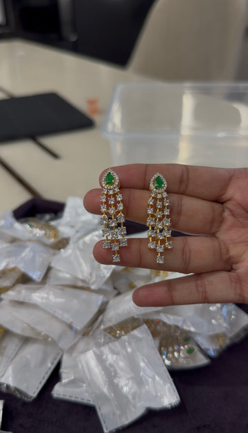 Beautiful GJ polish ear hangings with pushback