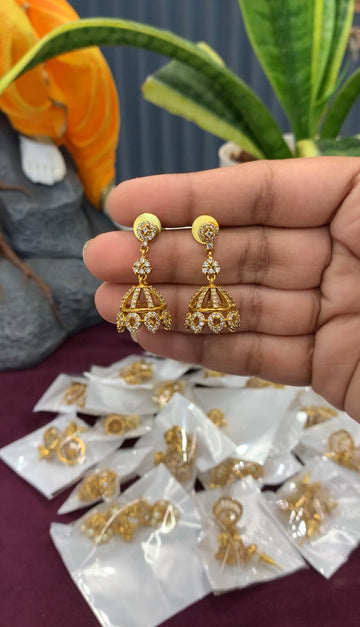 Cute jhumkis with pushback